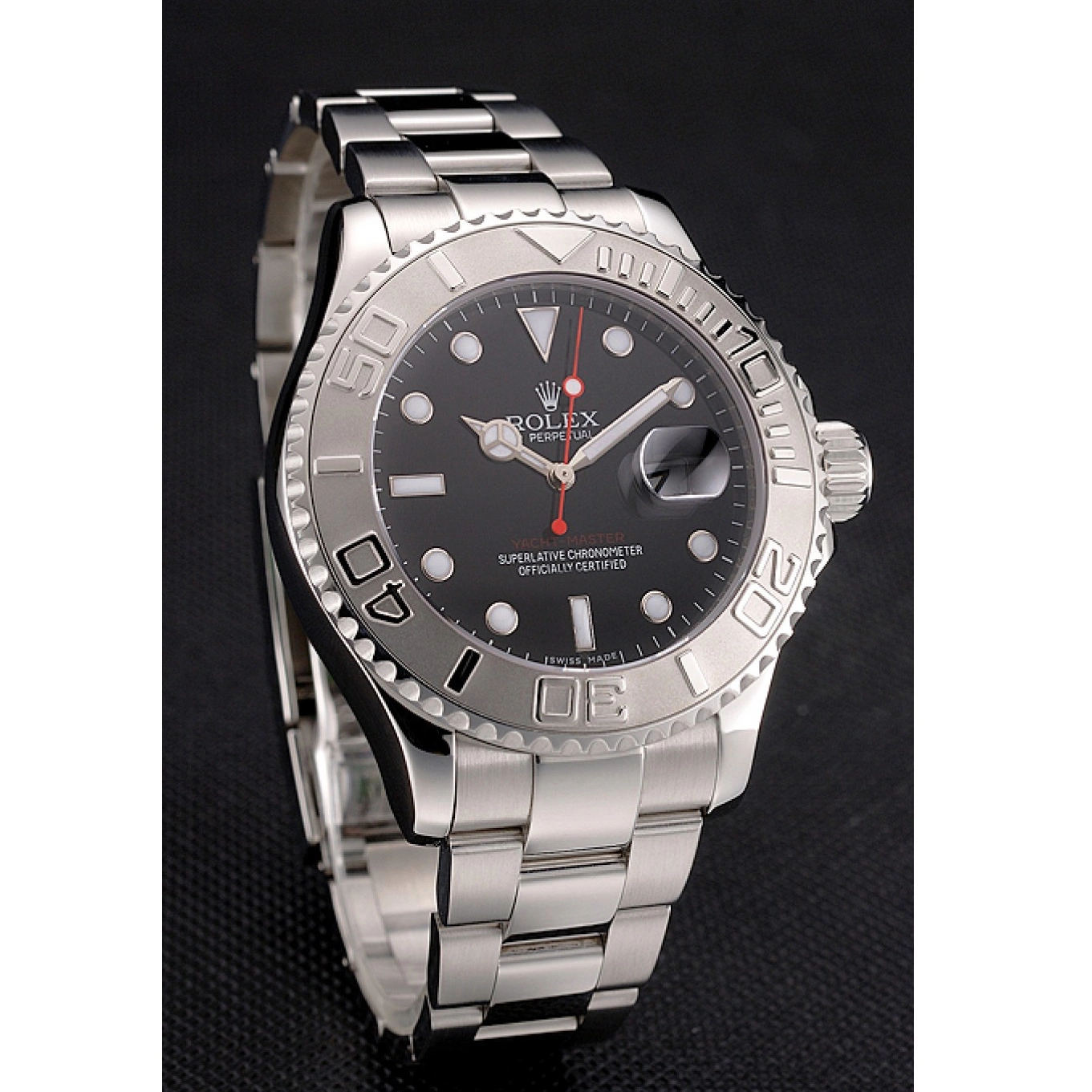 Good copy rolex watches Black Stainless Yacht-Master Rolex Dial Case Bracelet And Steel 0823